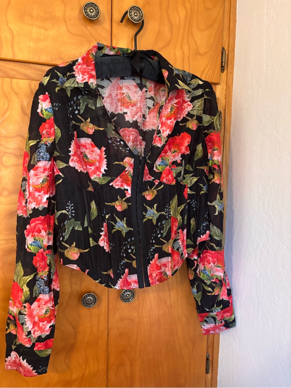 Bebe Corset Floral Sheer top